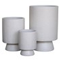 Cylinder Pedestal Pot White Tz Medium