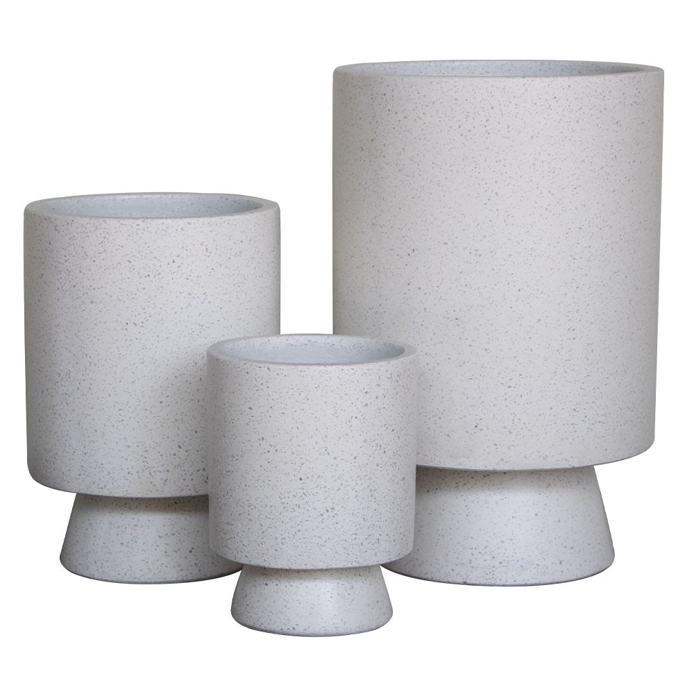 Cylinder Pedestal Pot White Tz Small
