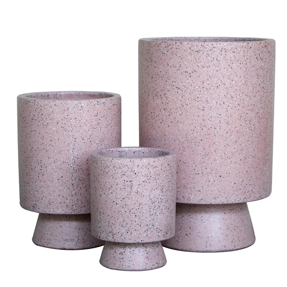 Cylinder Pedestal Pot Pink Tz Large