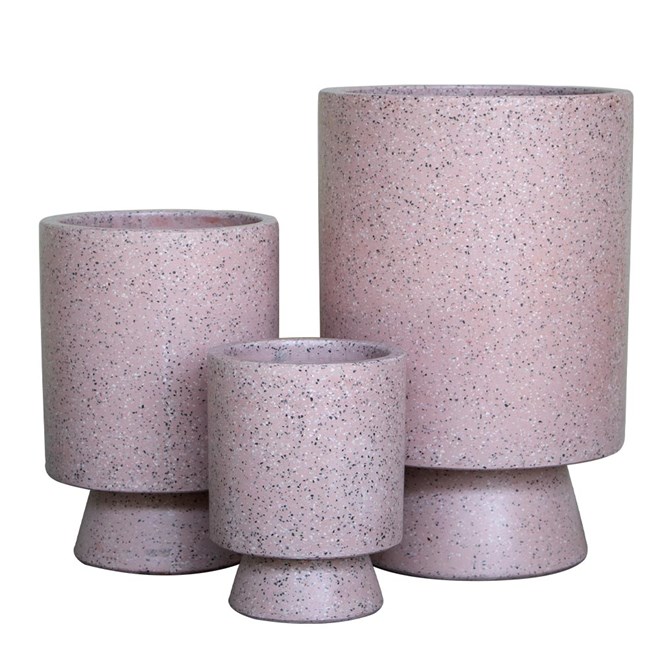 Cylinder Pedestal Pot Pink Tz Medium