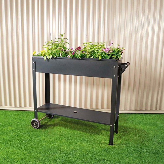 Stratco Raised Garden Bed Cart Grey