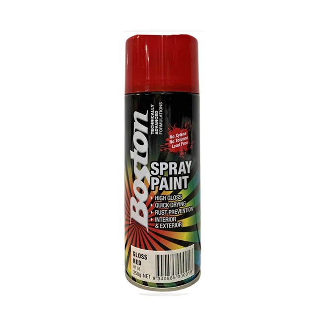 Boston Aerosol Paint Gloss Red 250g