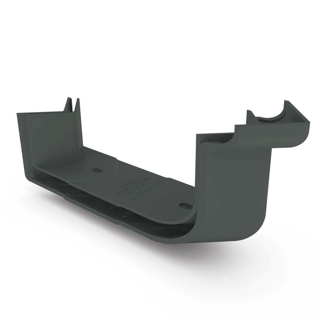 Quad Gutter Low Front 115 External Two Piece Cast Angle 90° Slate Grey