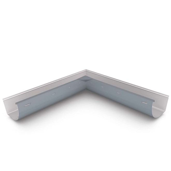 Quarter Round Gutter Internal Mitre Slotted Armour Grey