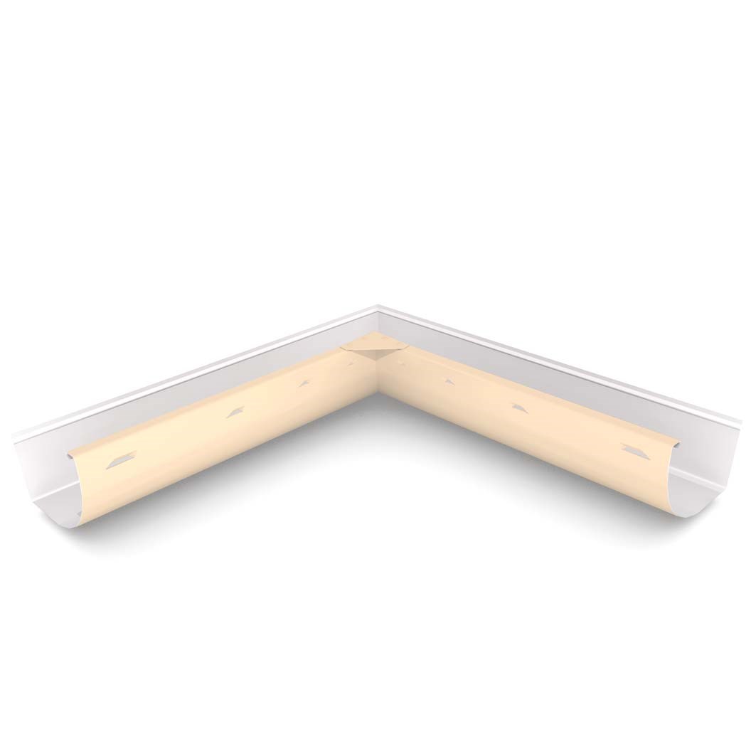 Quarter Round Gutter Internal Mitre Slotted Smooth Cream