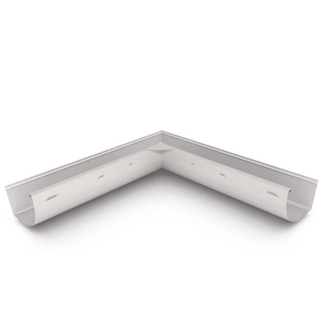 Quarter Round Gutter Internal Mitre Slotted Gull Grey