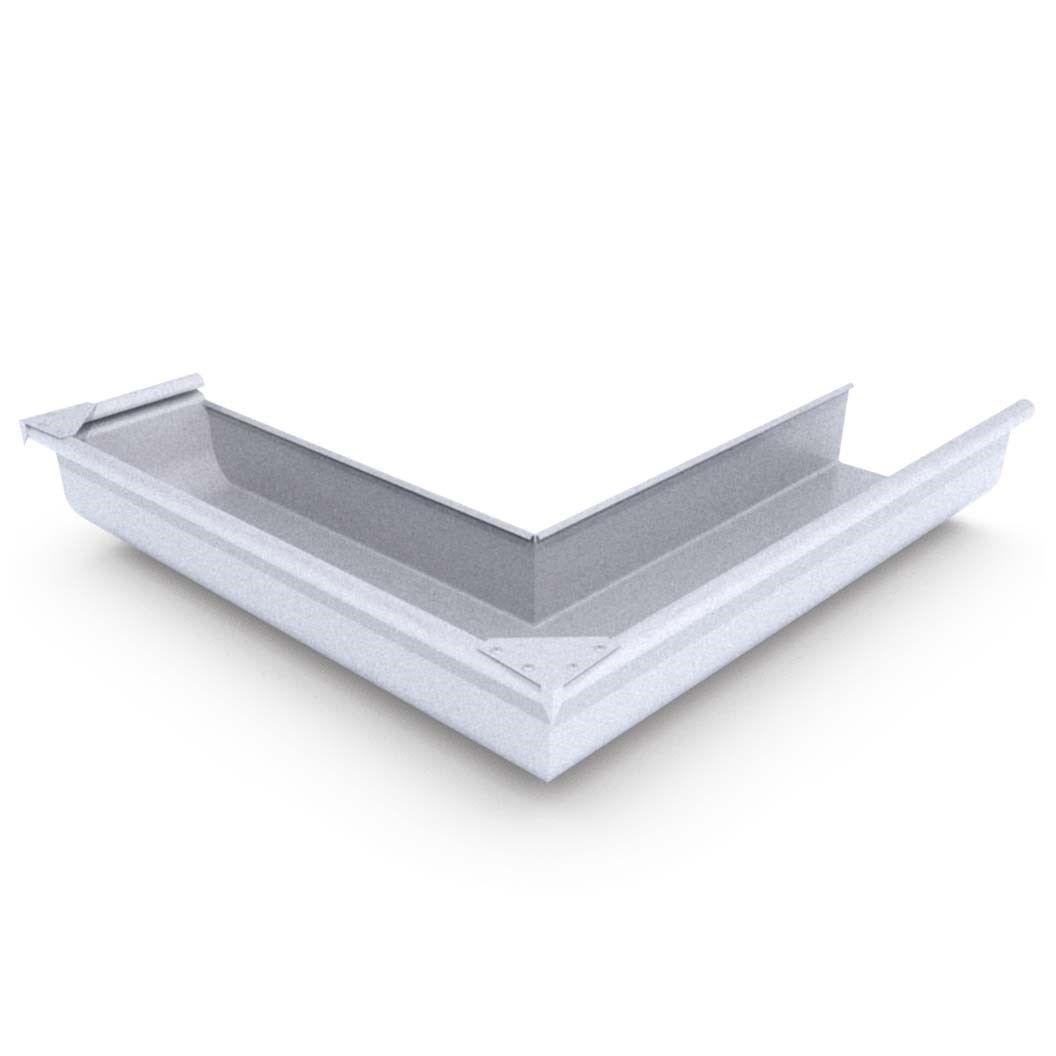 Quad Gutter 115 Full Return Stop End Left Hand Zinc/Aluminium