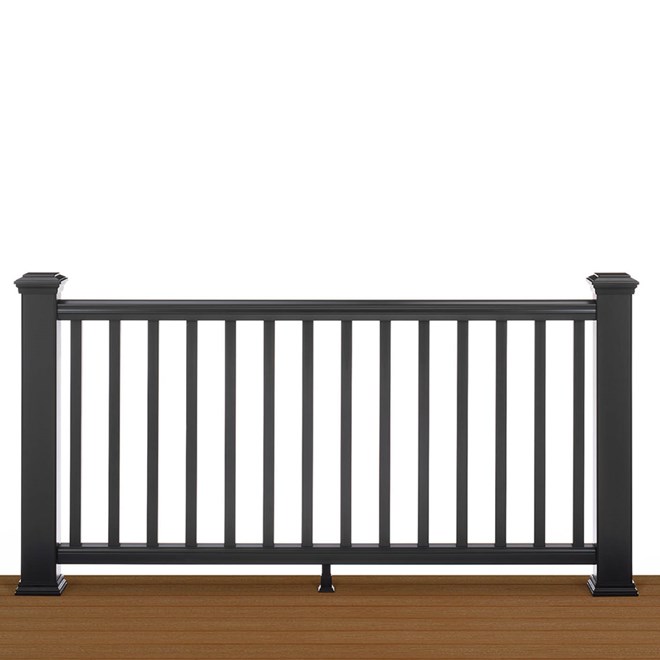 Trex® Transcend Rail Kit With Square Balusters Charcoal Black